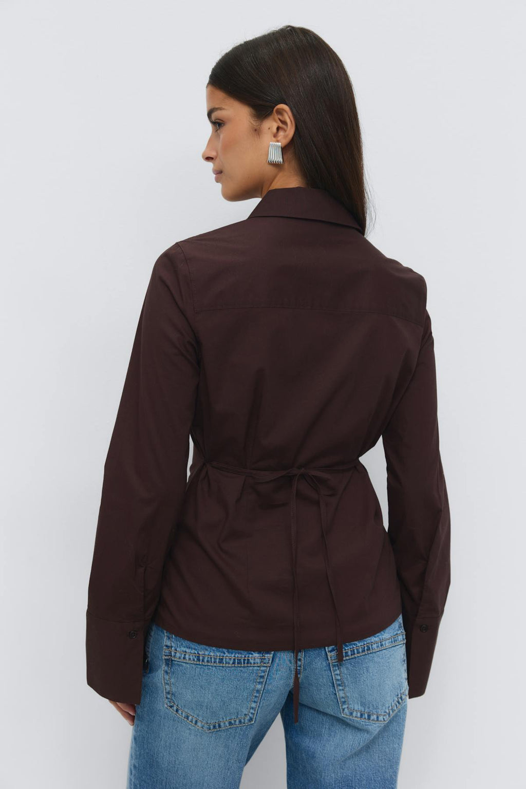 Shaped tie blouse