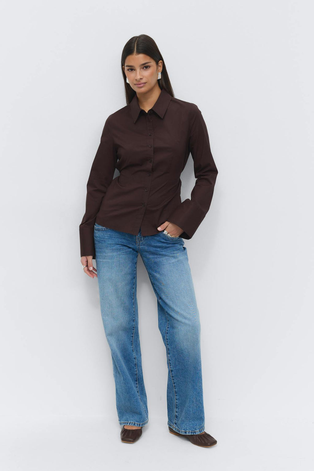 Shaped tie blouse