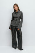 Shaped tie blouse