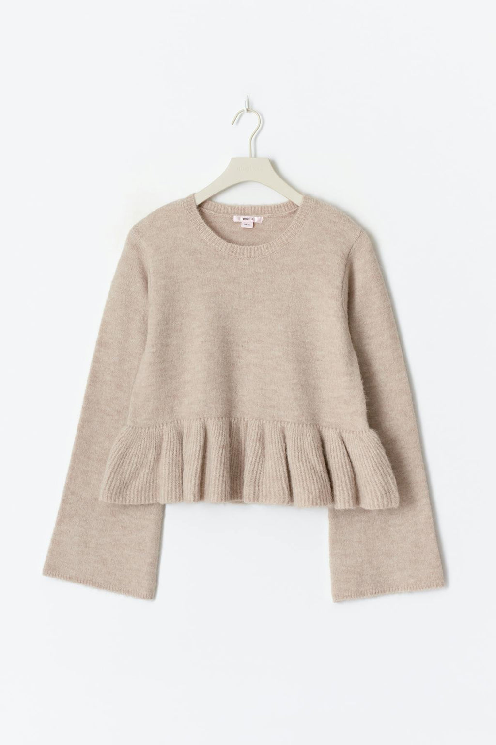 Y knitted peplum sweater