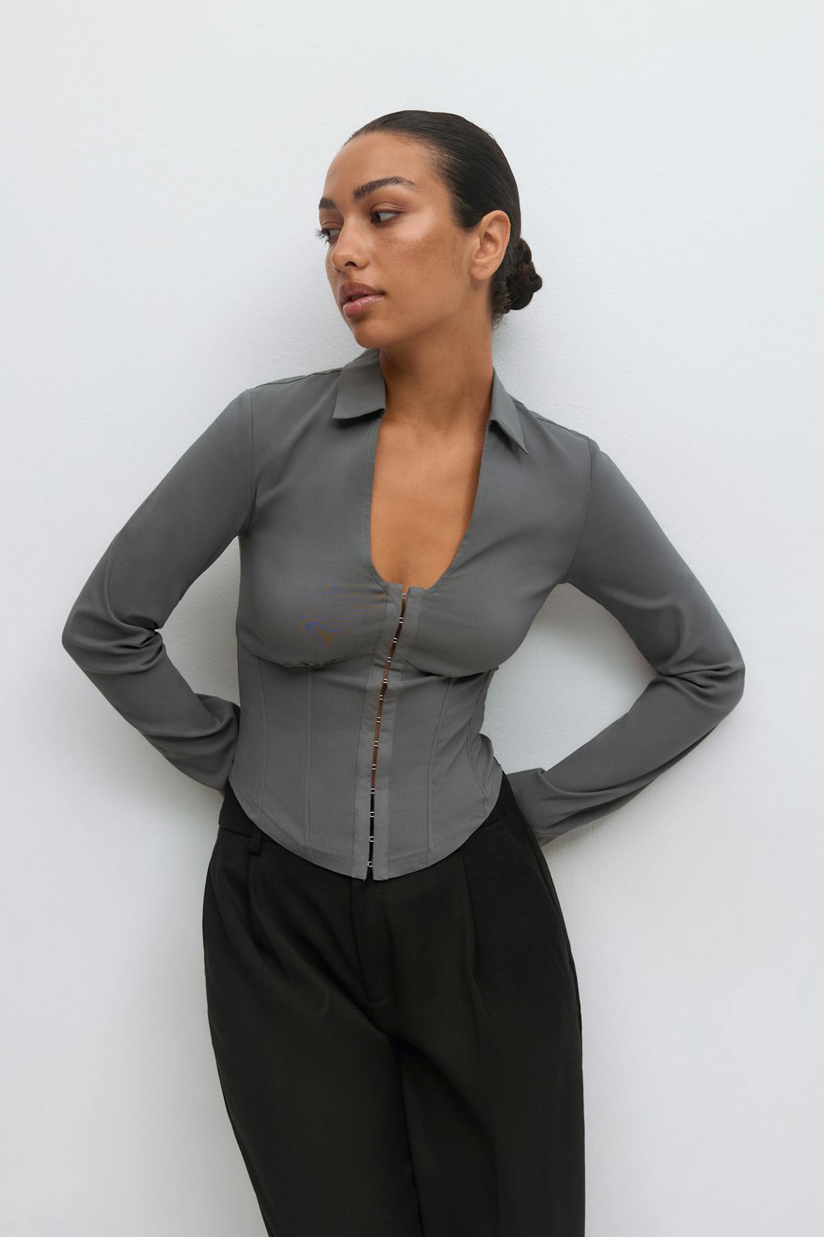 Hook and eye shirt