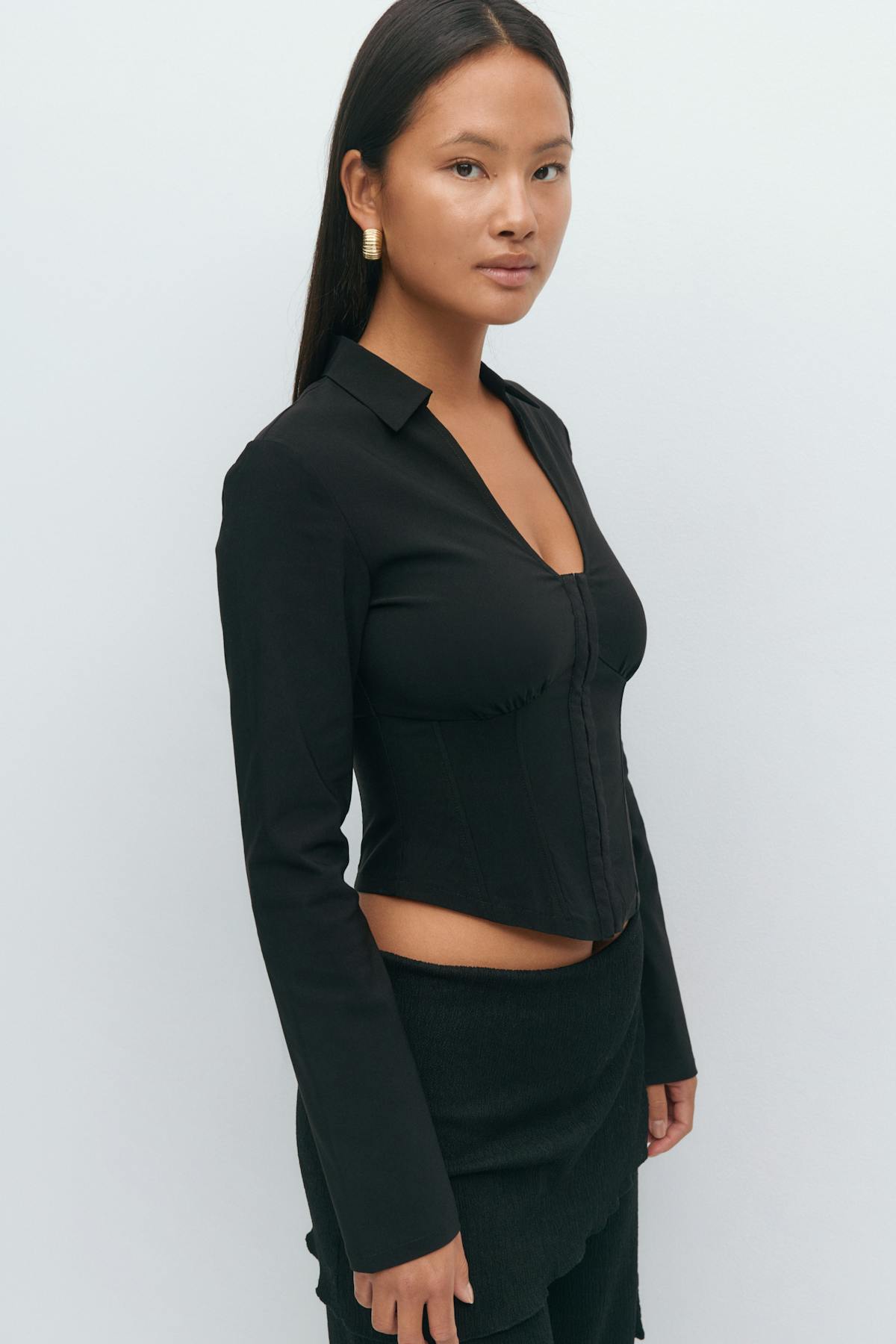 Hook and eye shirt