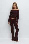 Y cable knitted pants