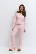 Y cable knitted pants