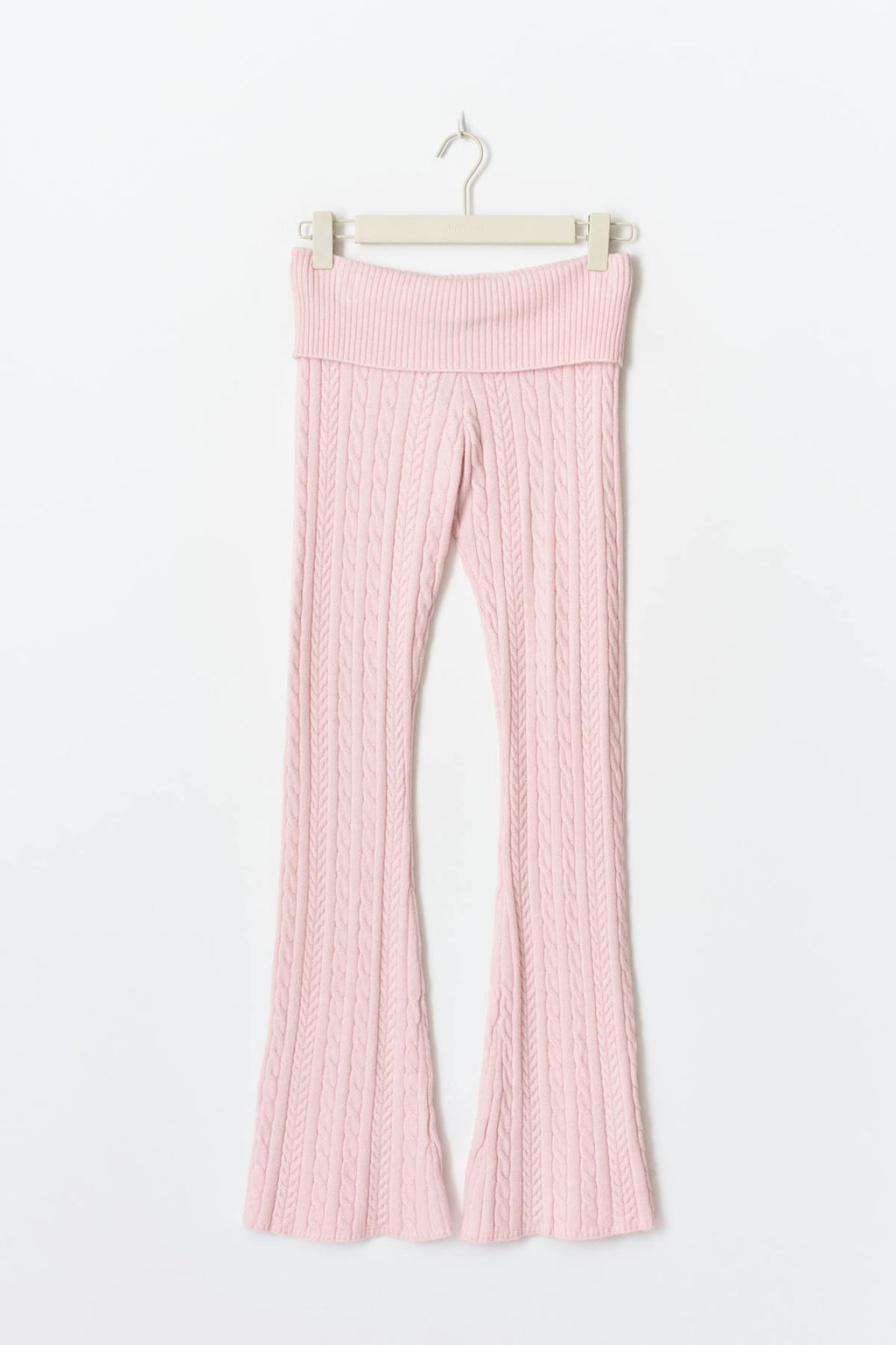 Y cable knitted pants