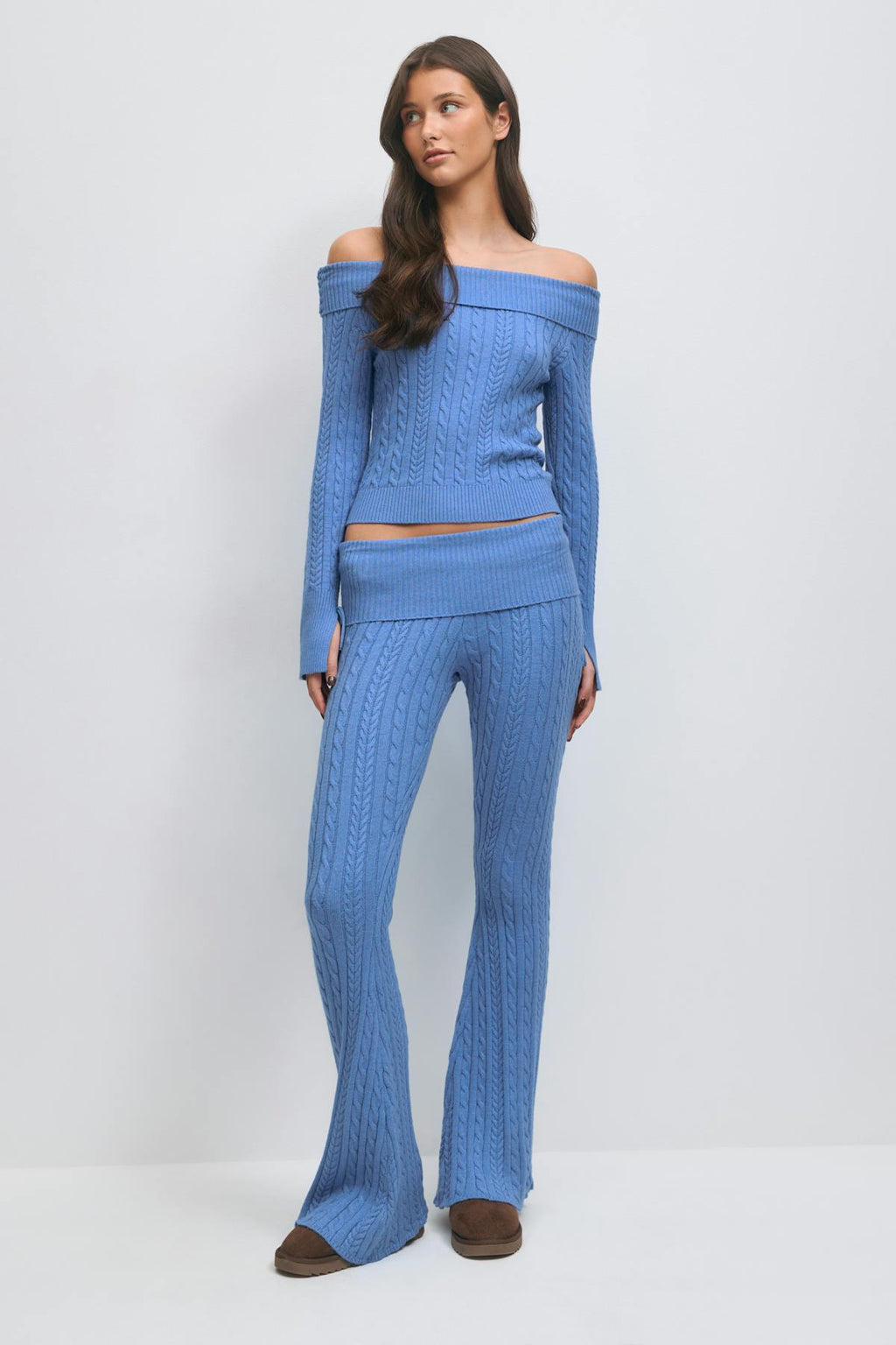 14+ cable knitted pants