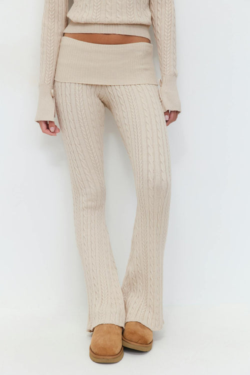 14+ cable knitted pants