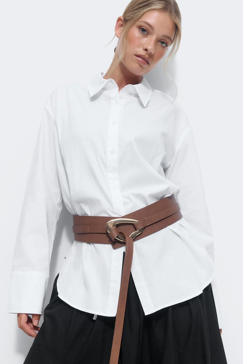 Wide statement belt