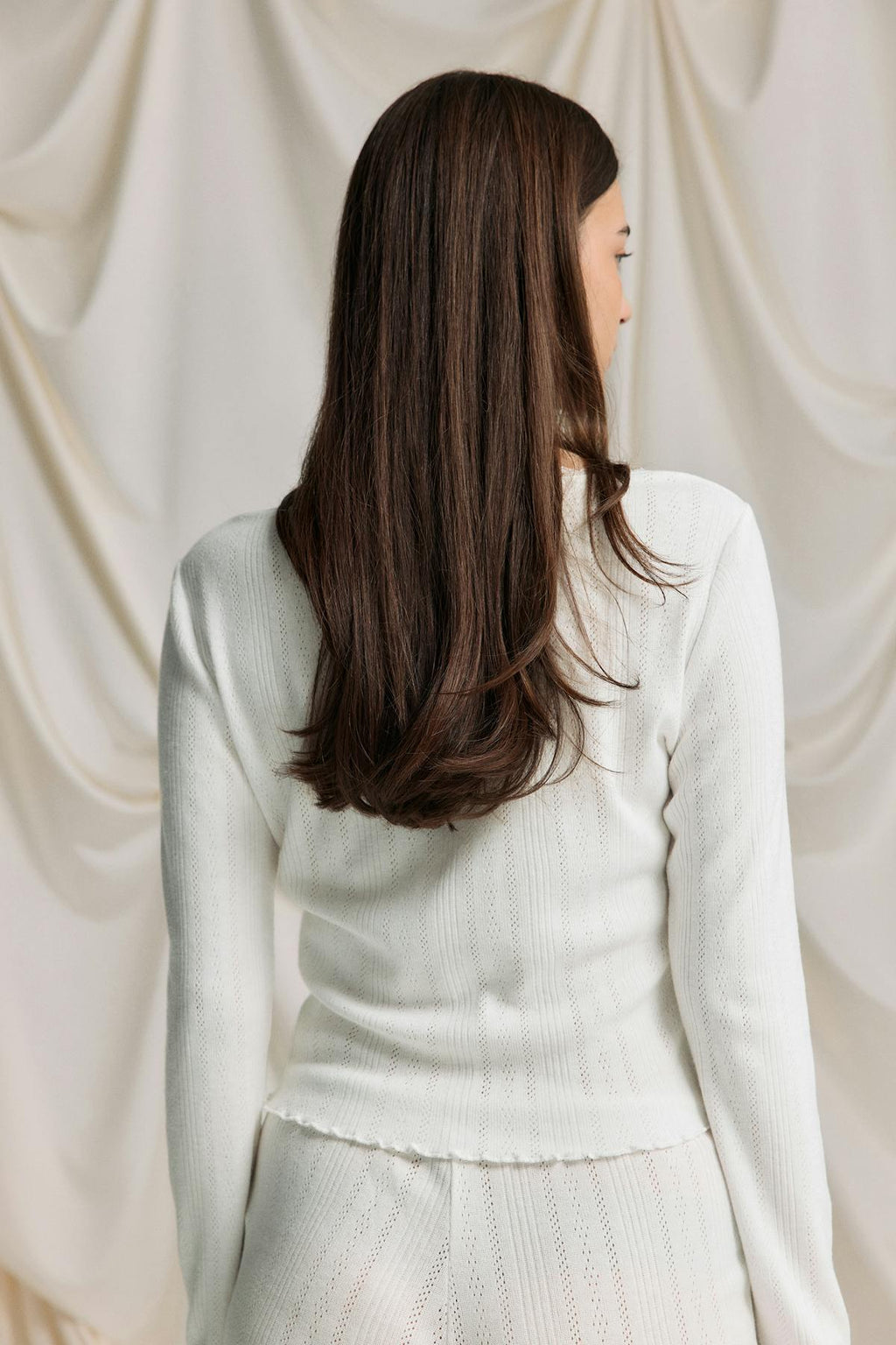 Pointelle loungewear cardigan