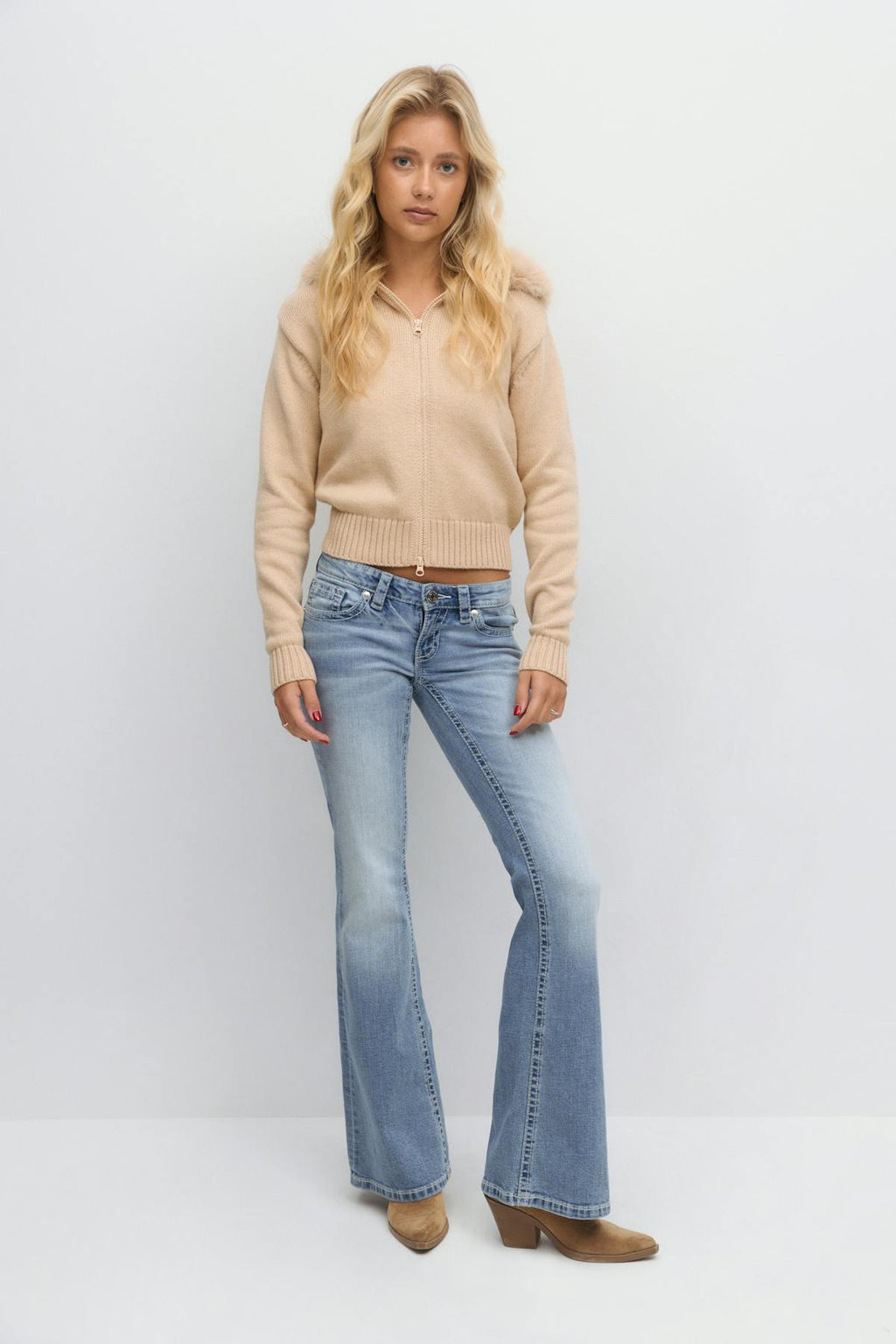 14+ hip hug flare jeans