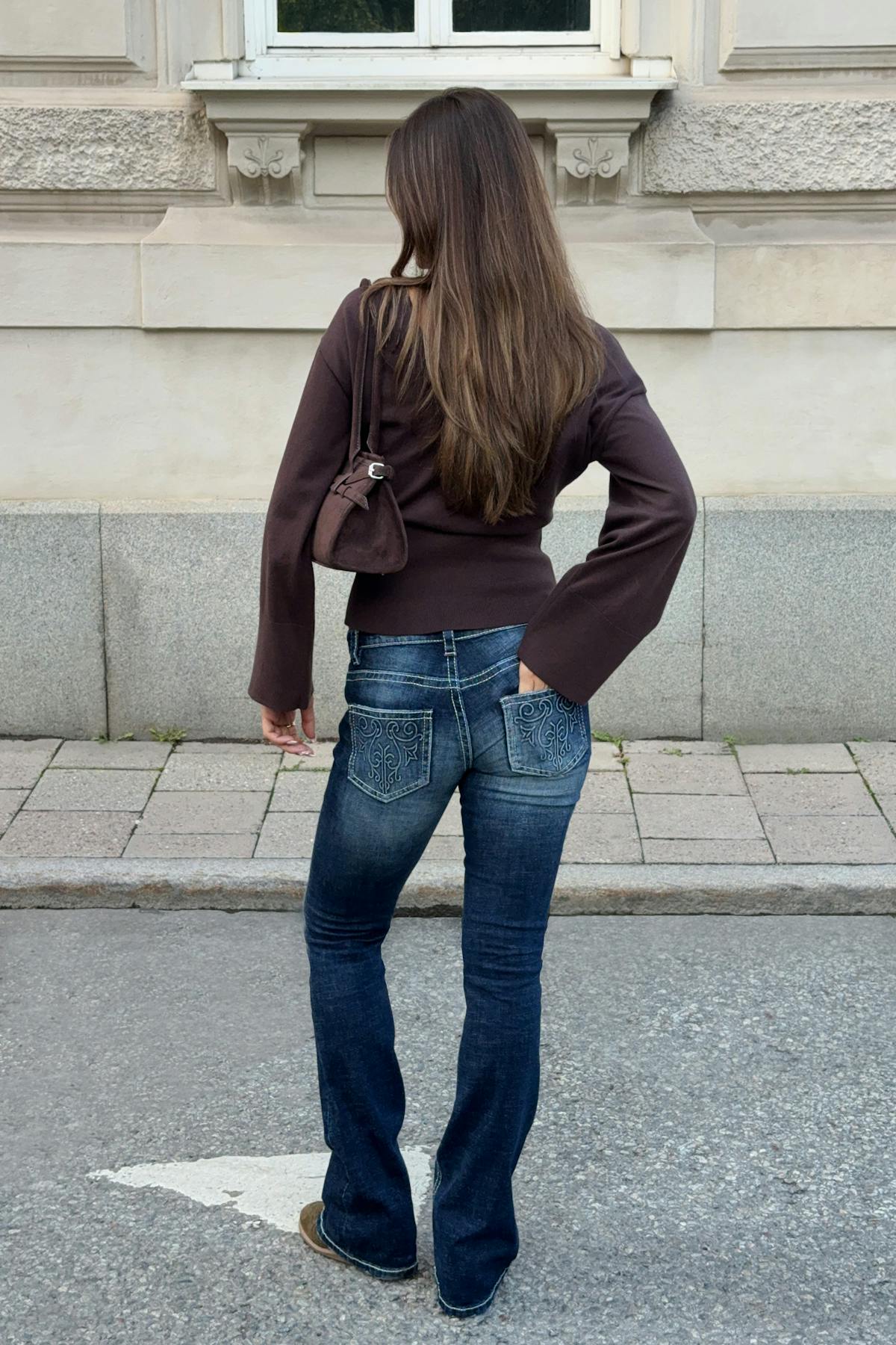 14+ hip hug flare jeans