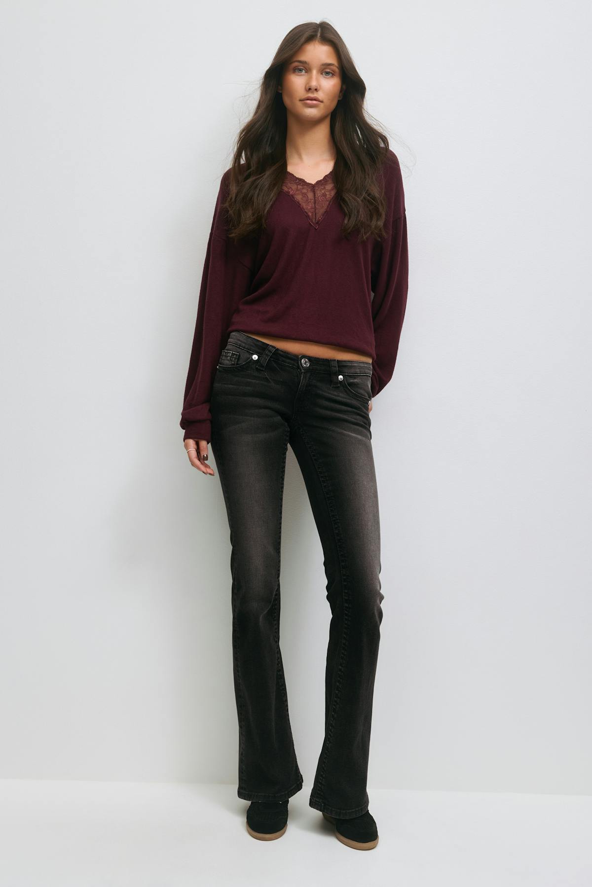 14+ hip hug flare jeans