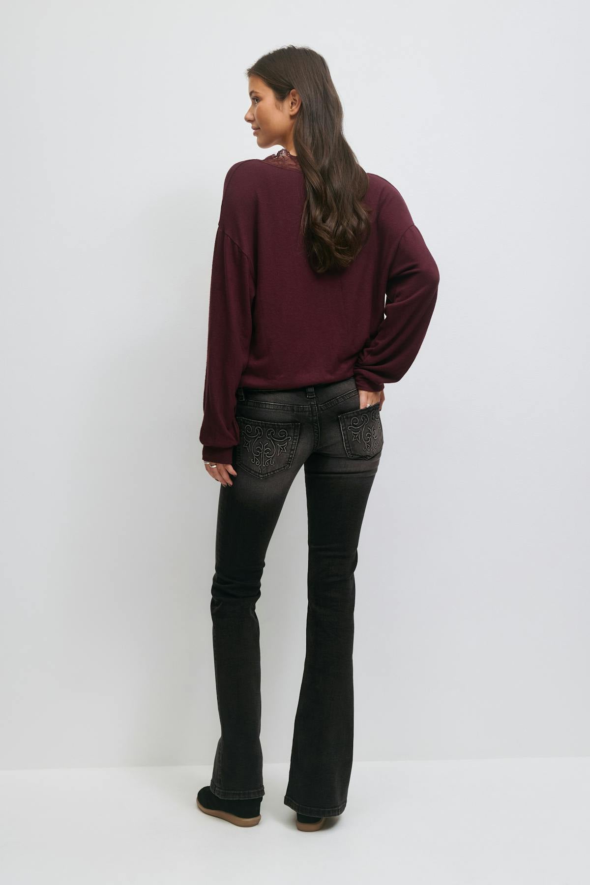 14+ hip hug flare jeans