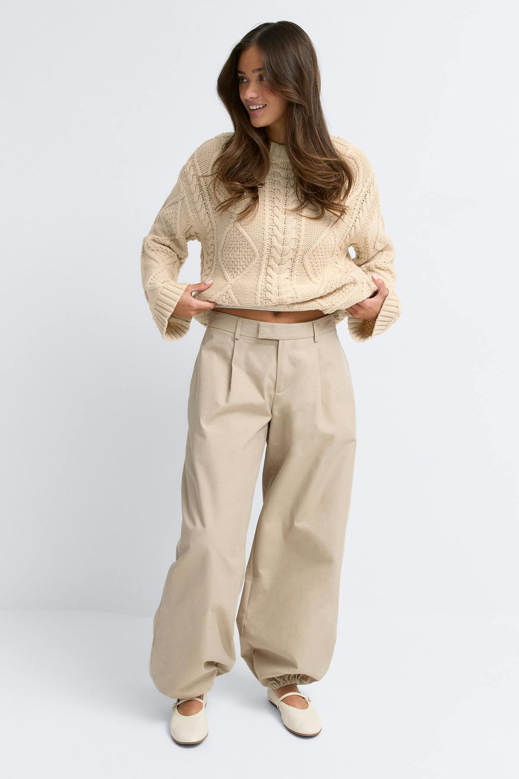Knitted cable sweater