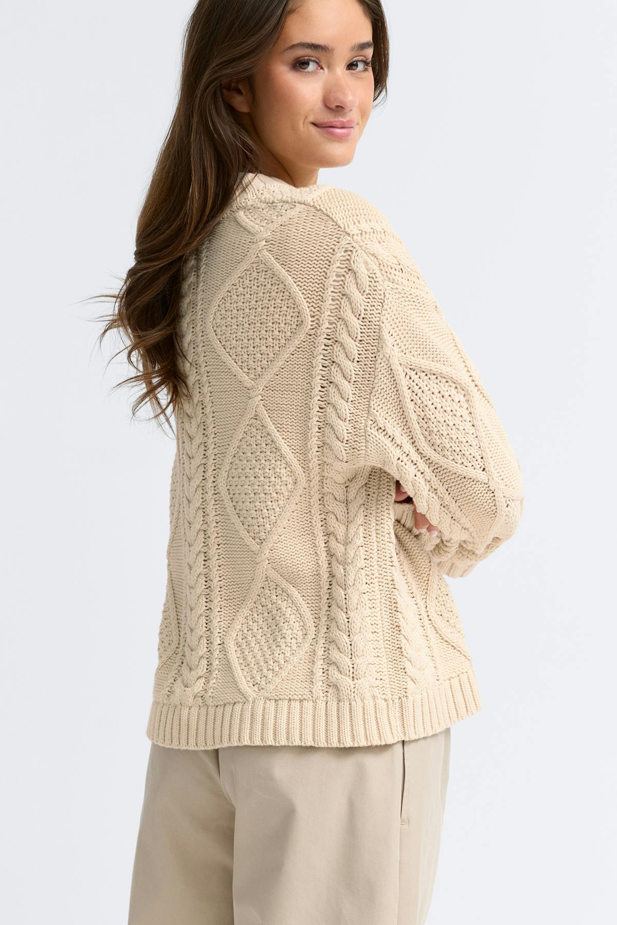 Knitted cable sweater