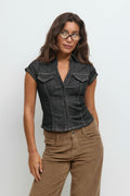Fitted denim shirt