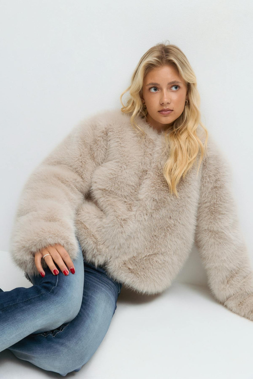 14+ faux fur jacket