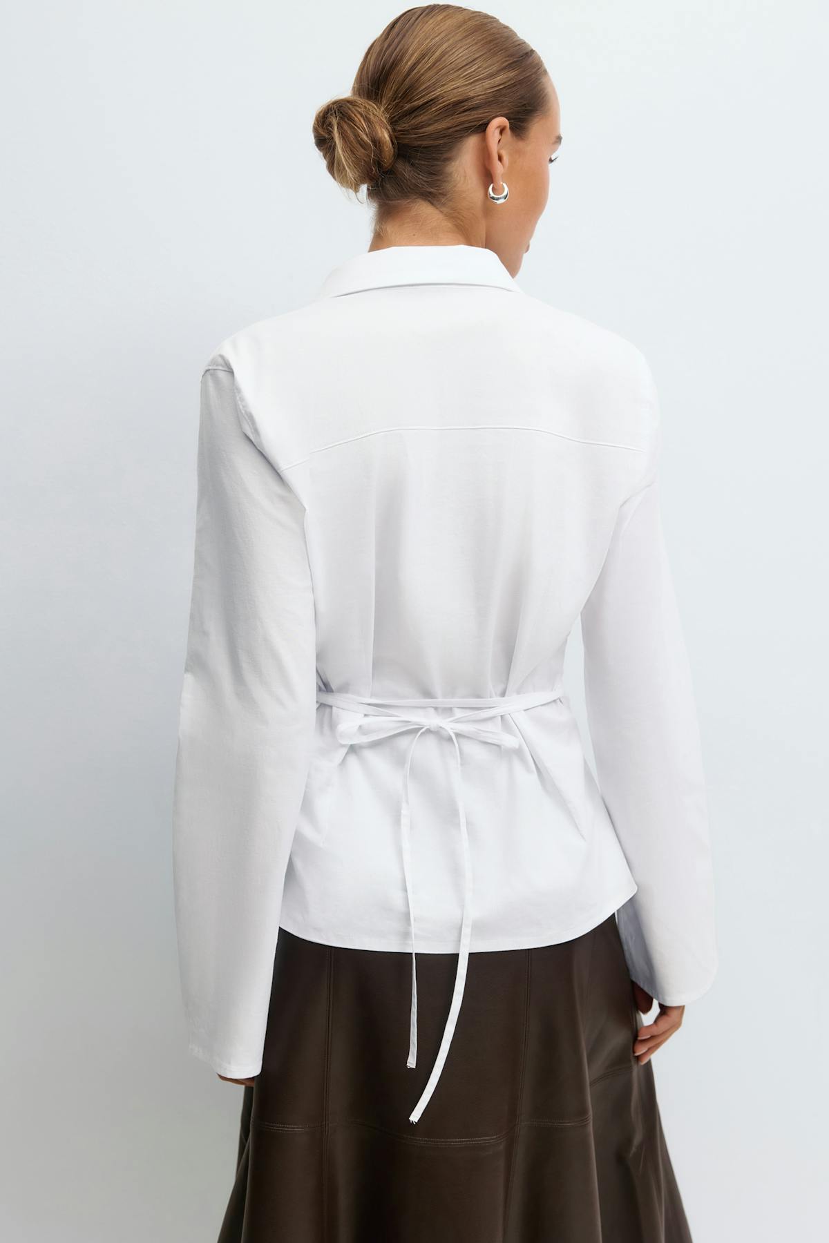 Shaped tie blouse