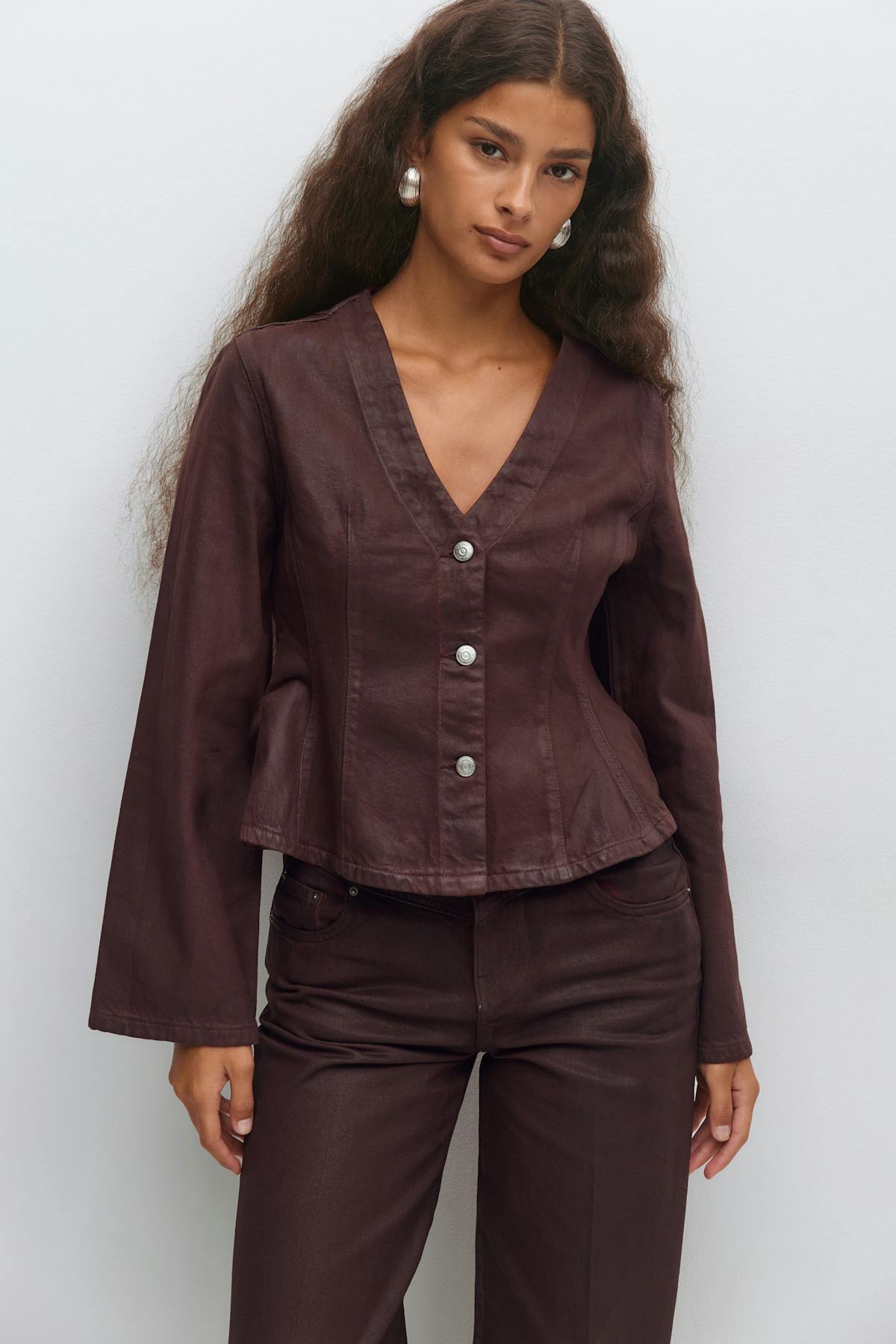 Coated denim jacket