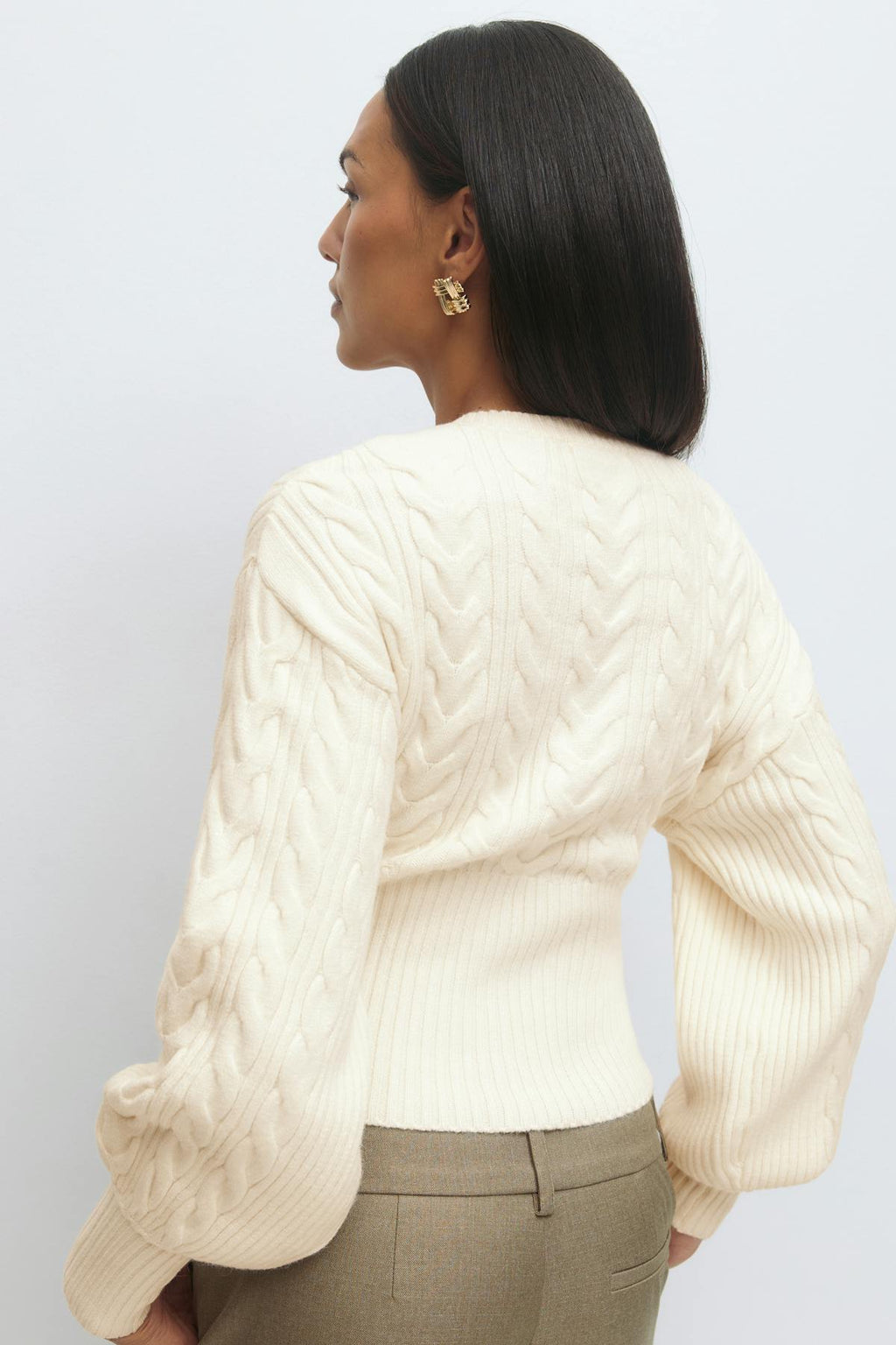 Knitted cable cardigan