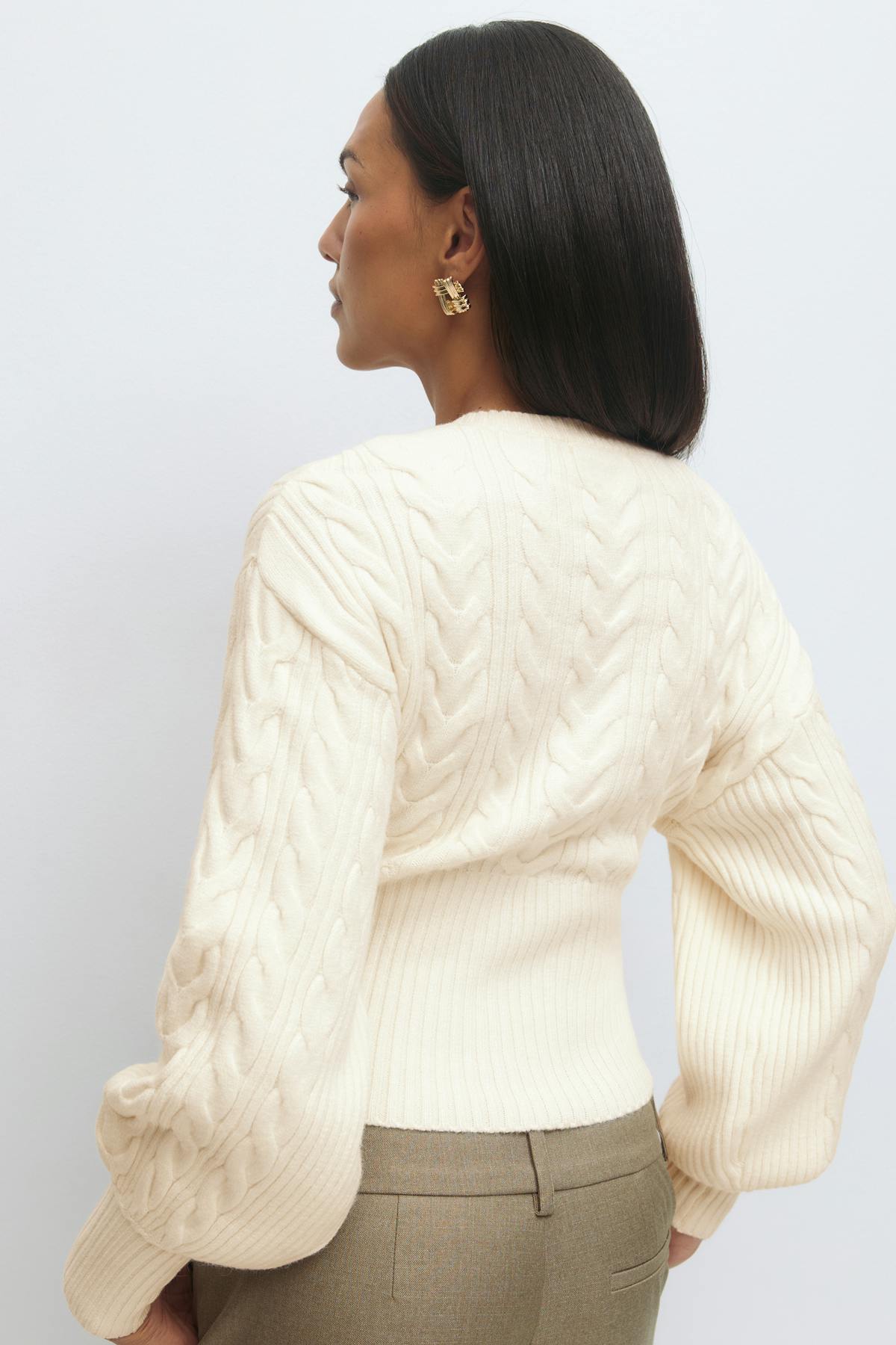 Knitted cable cardigan