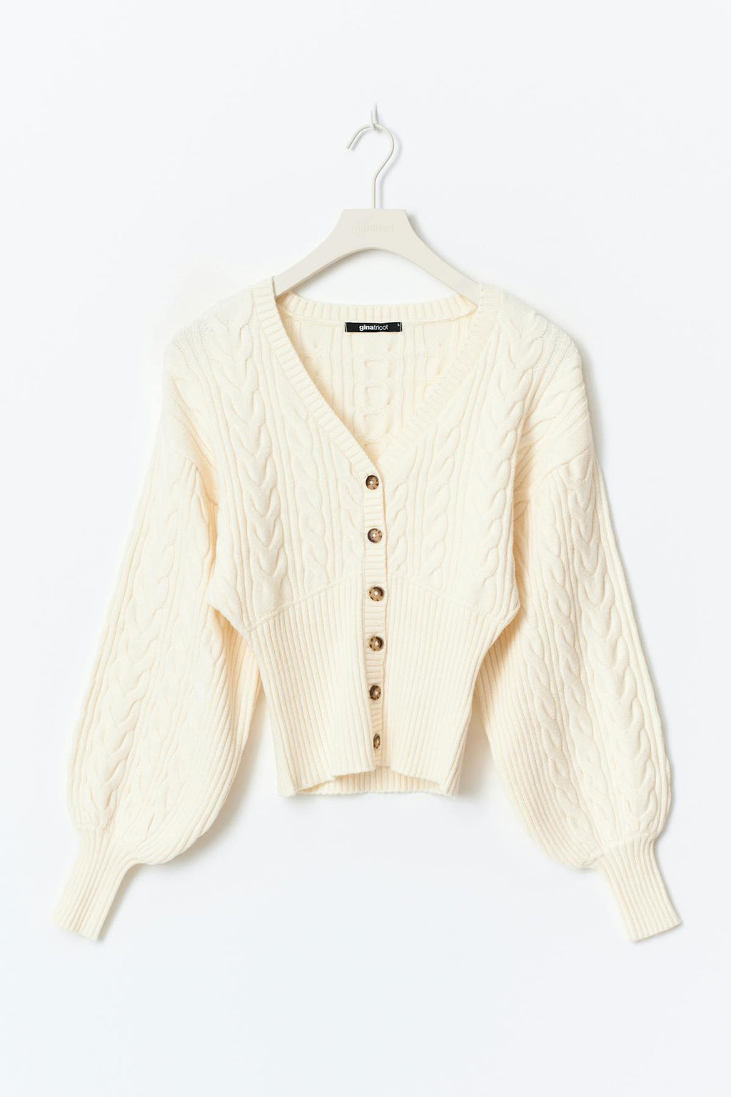 Knitted cable cardigan