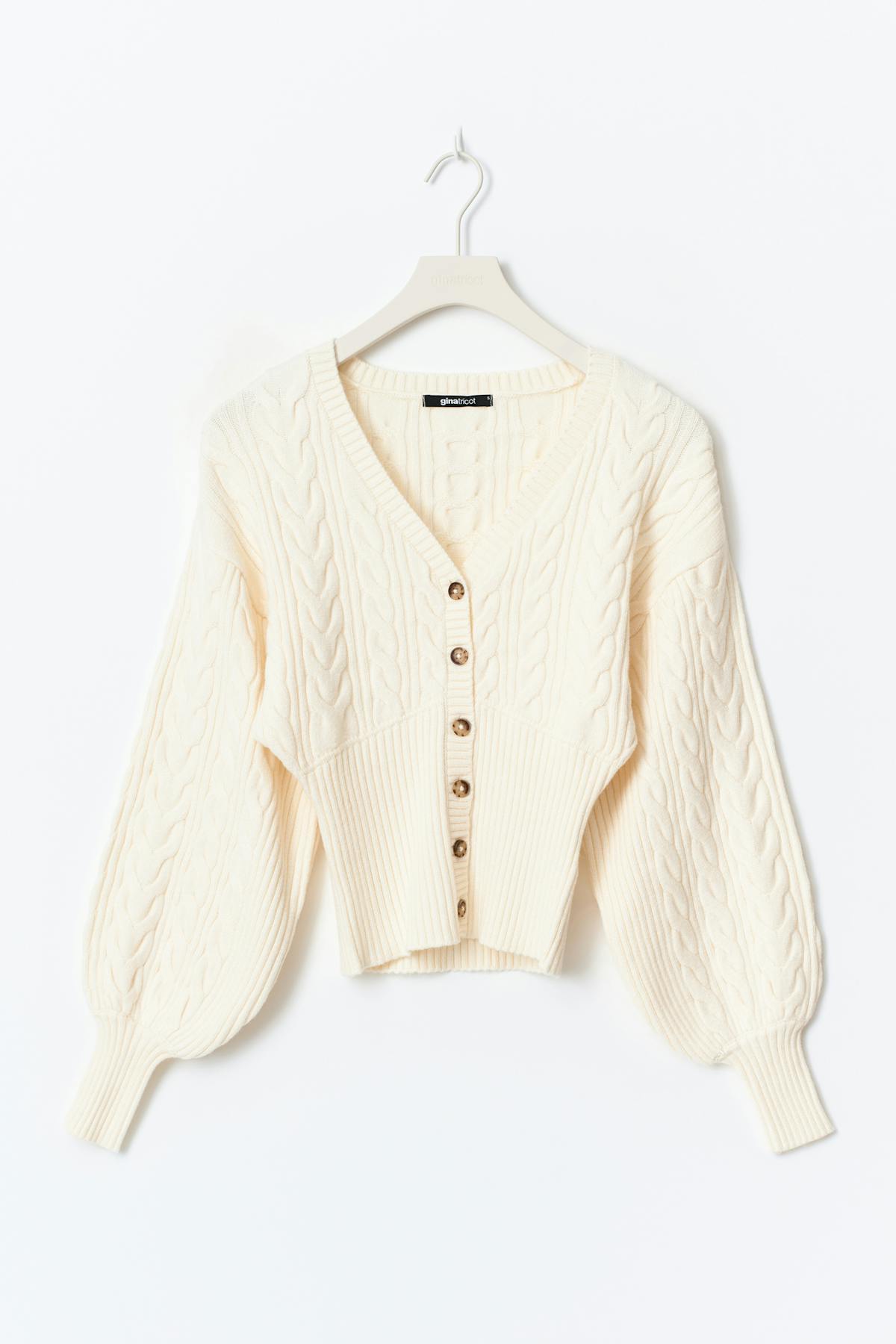 Knitted cable cardigan