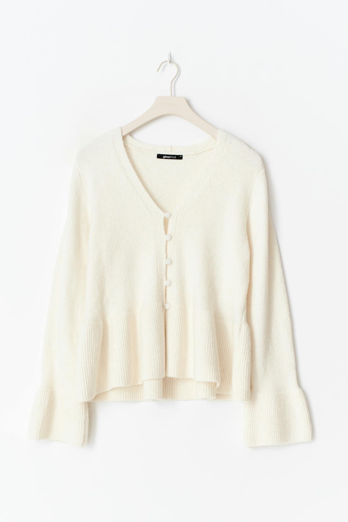 Knitted peplum cardigan