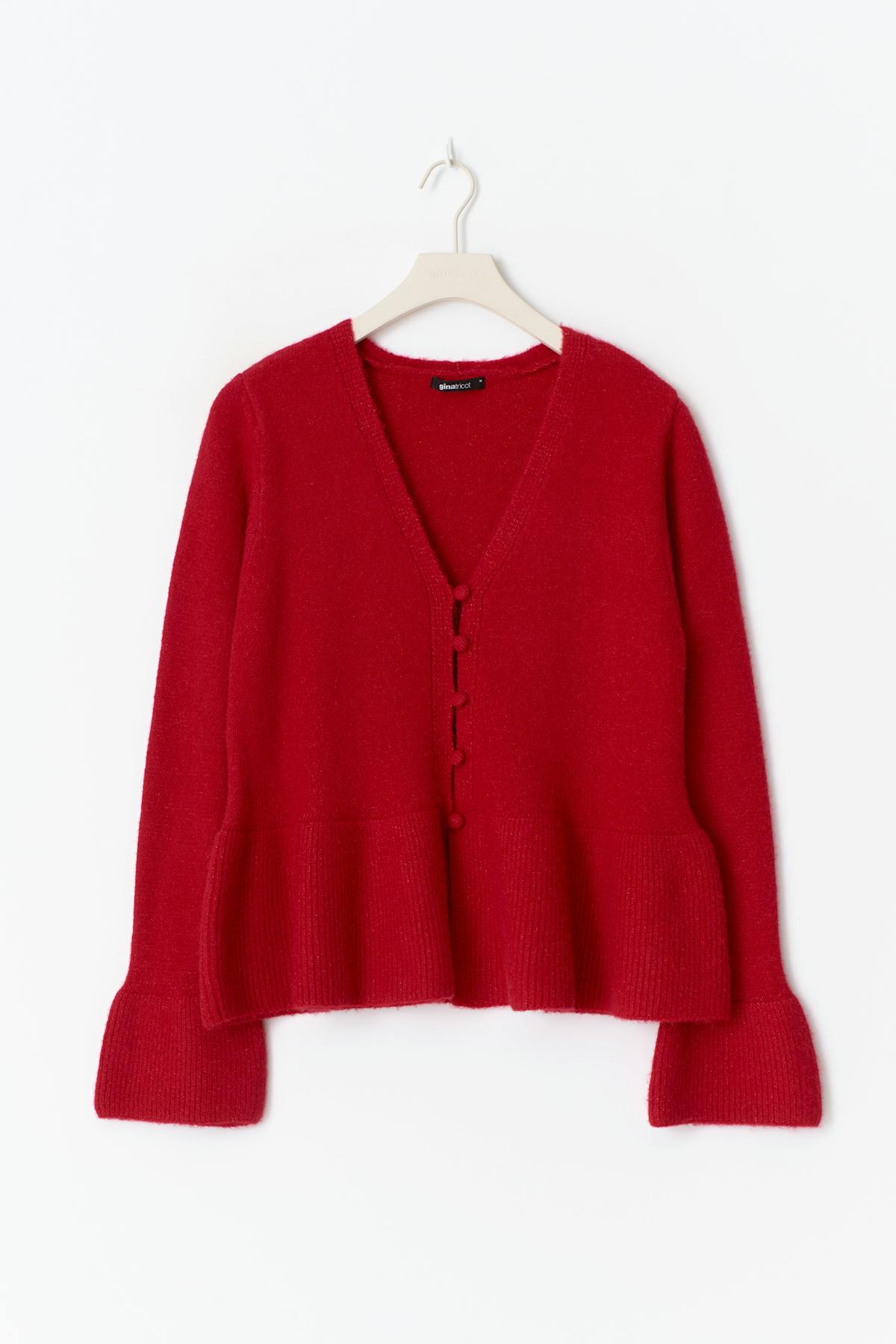 Knitted peplum cardigan