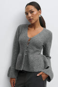 Knitted peplum cardigan