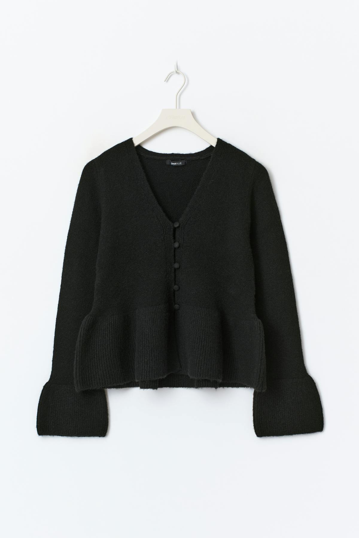 Knitted peplum cardigan
