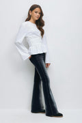 Low waist rhinestone jeans