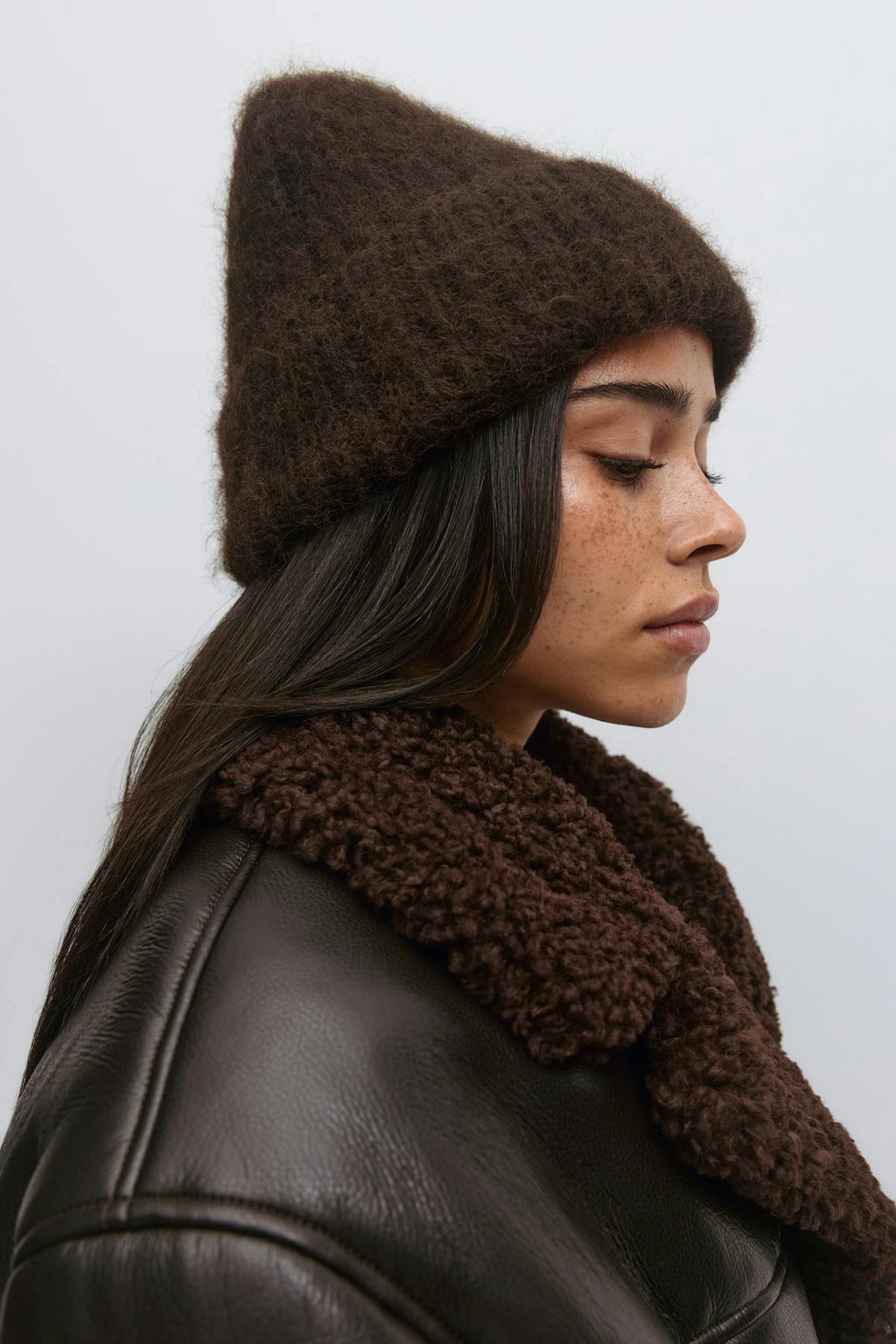 Chunky hairy beanie