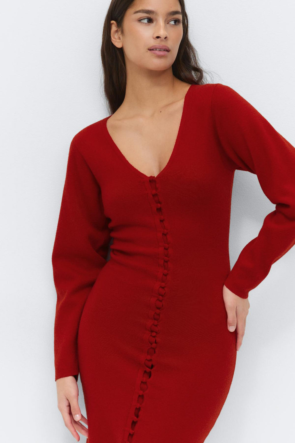 Shaped knitted dress
