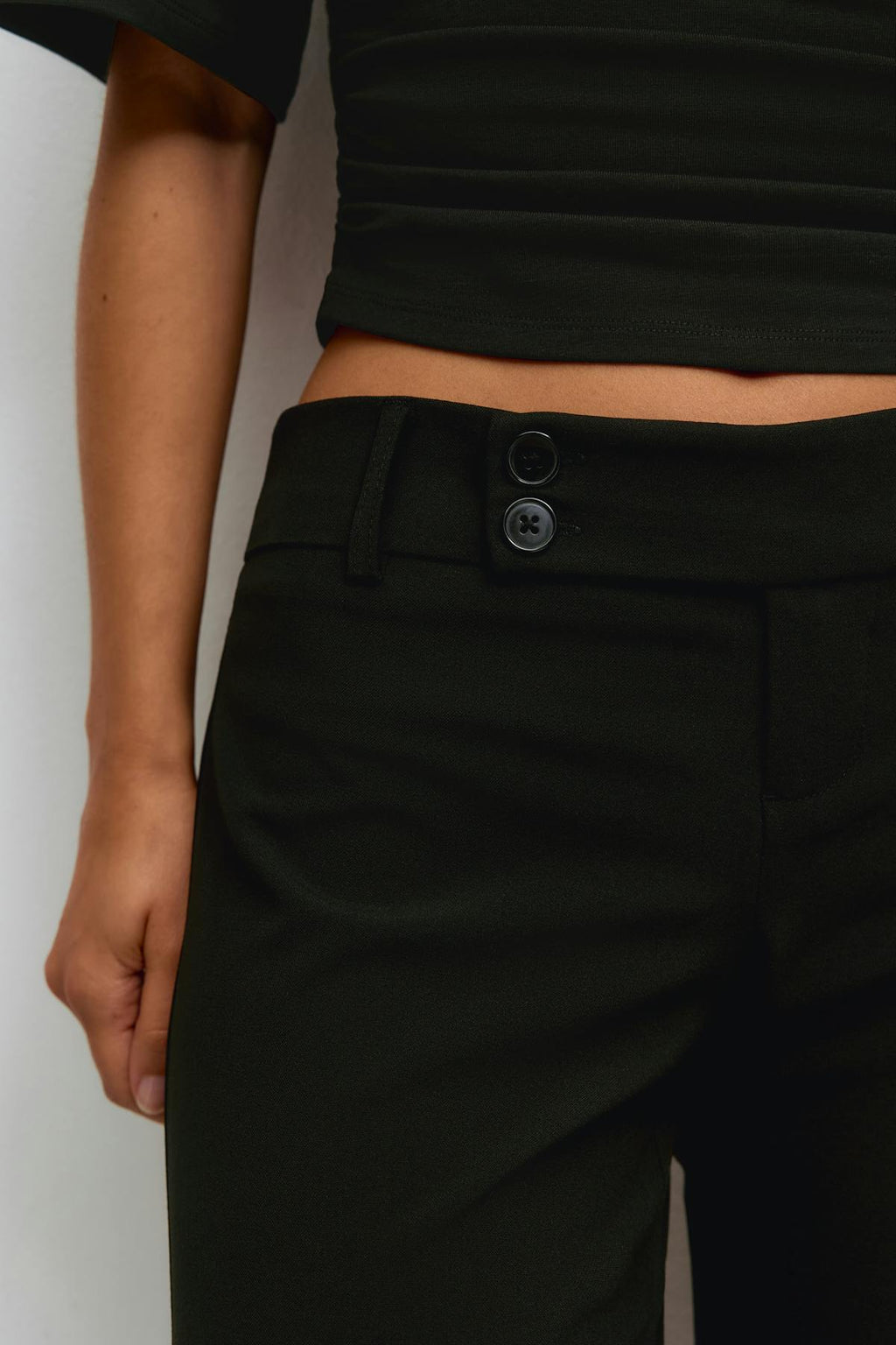 Ultra low bootcut trousers
