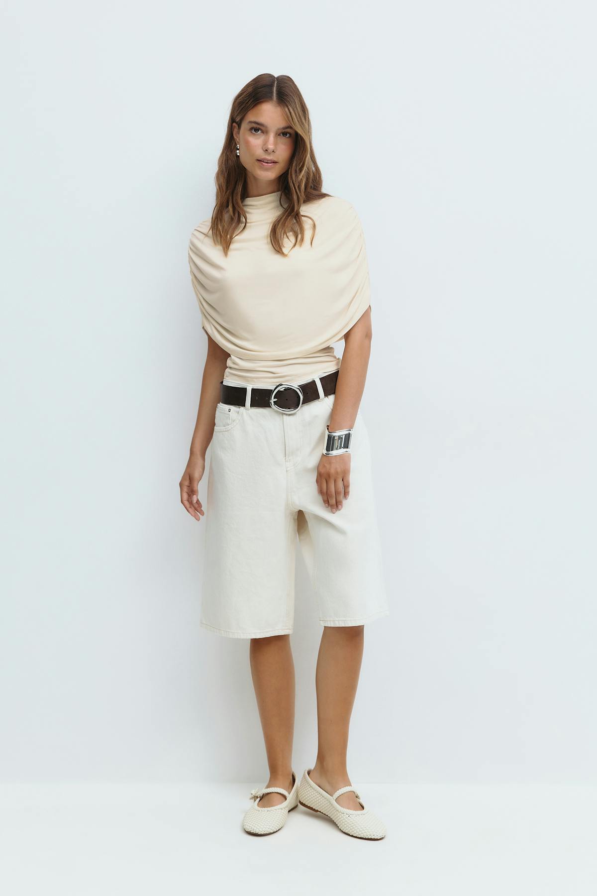 Cape ruched top