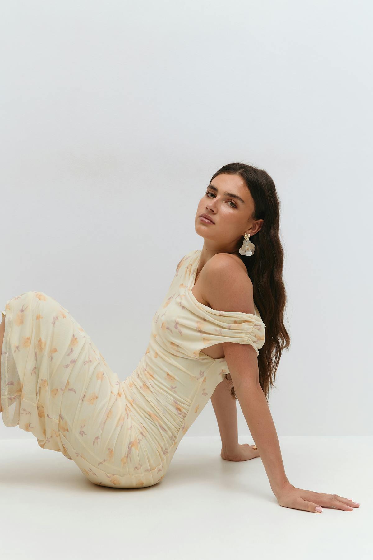 Asymmetric midi dress
