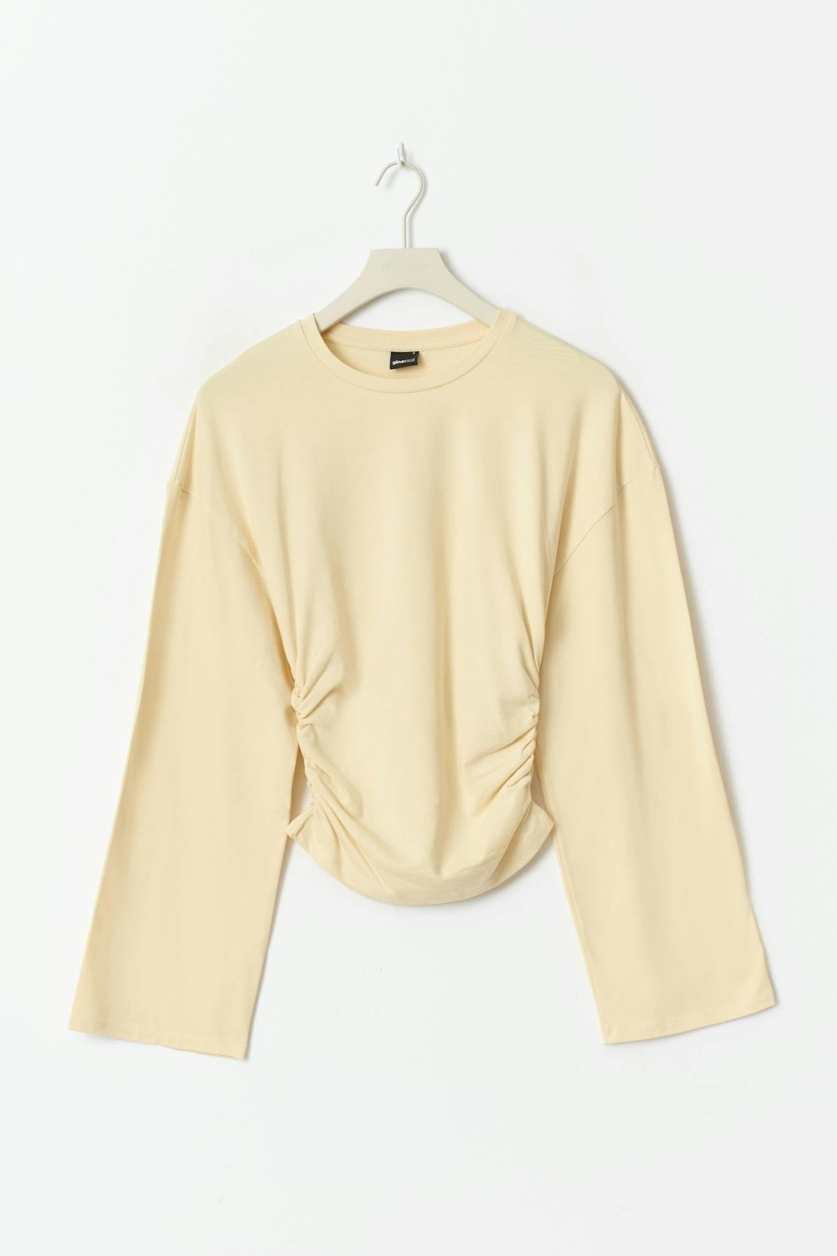 Soft touch wide sleeve top