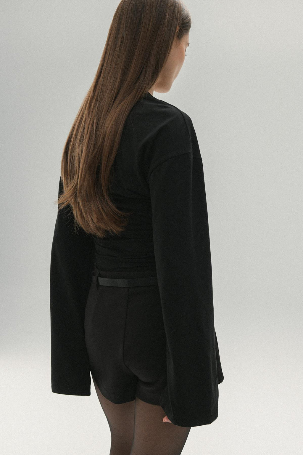 Soft touch wide sleeve top
