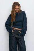 Tie back wide sleeve top
