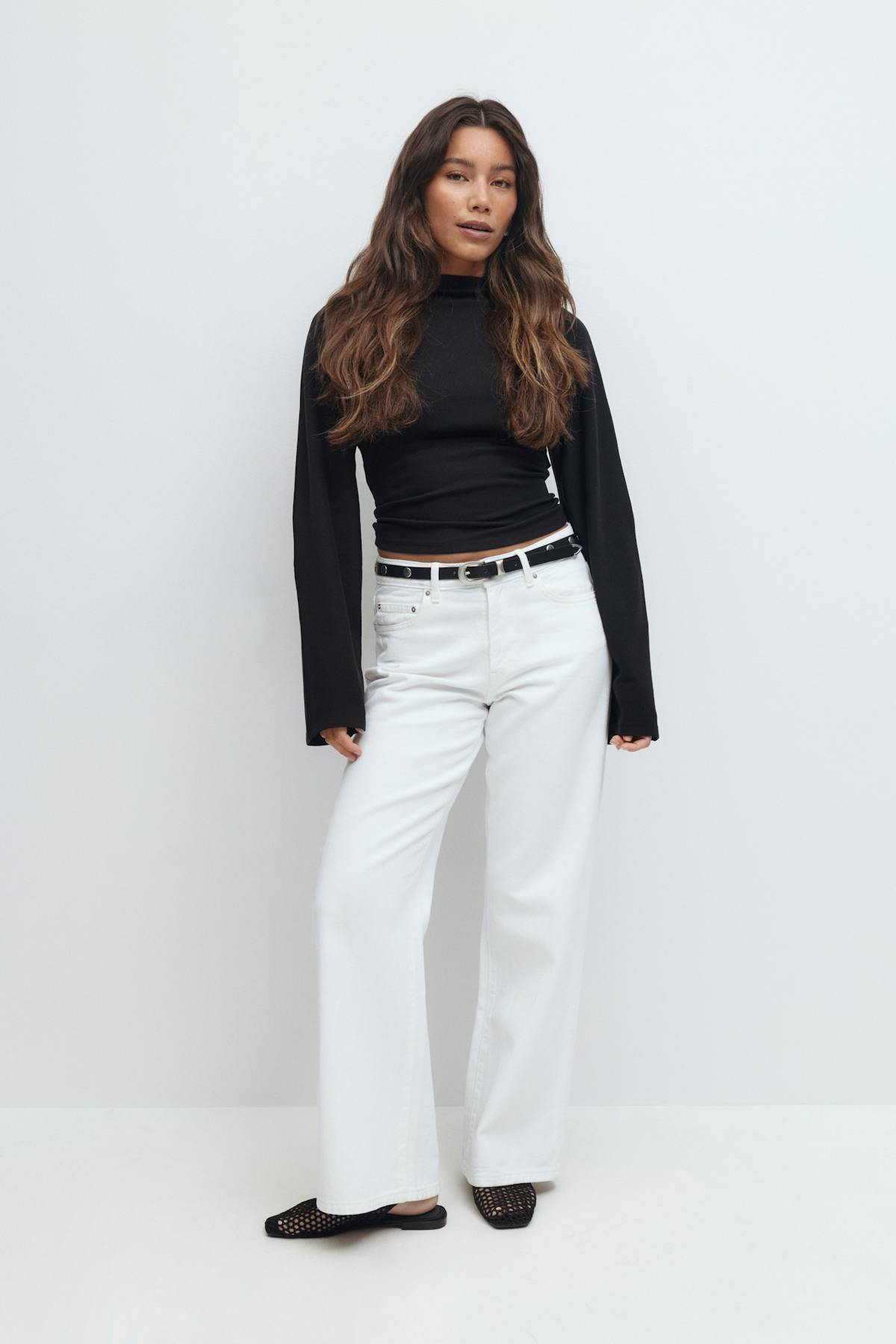 Tie back wide sleeve top
