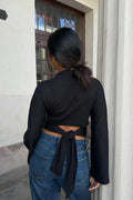 Tie back wide sleeve top