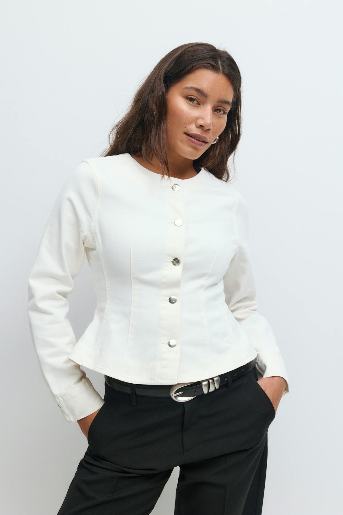 Peplum denim jacket