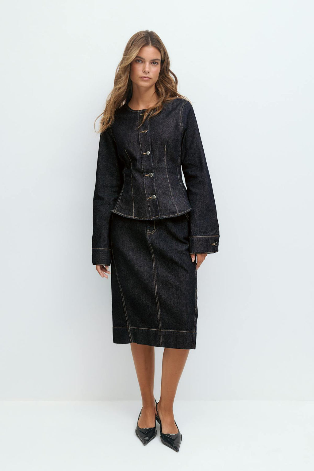 Peplum denim jacket