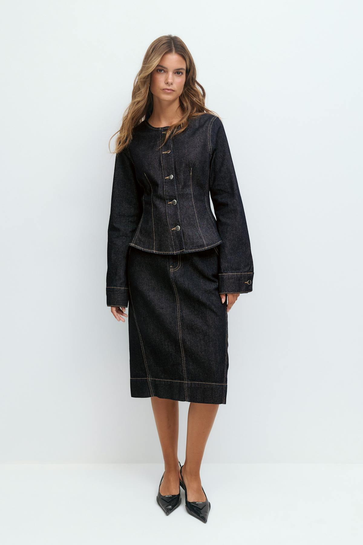 Peplum denim jacket