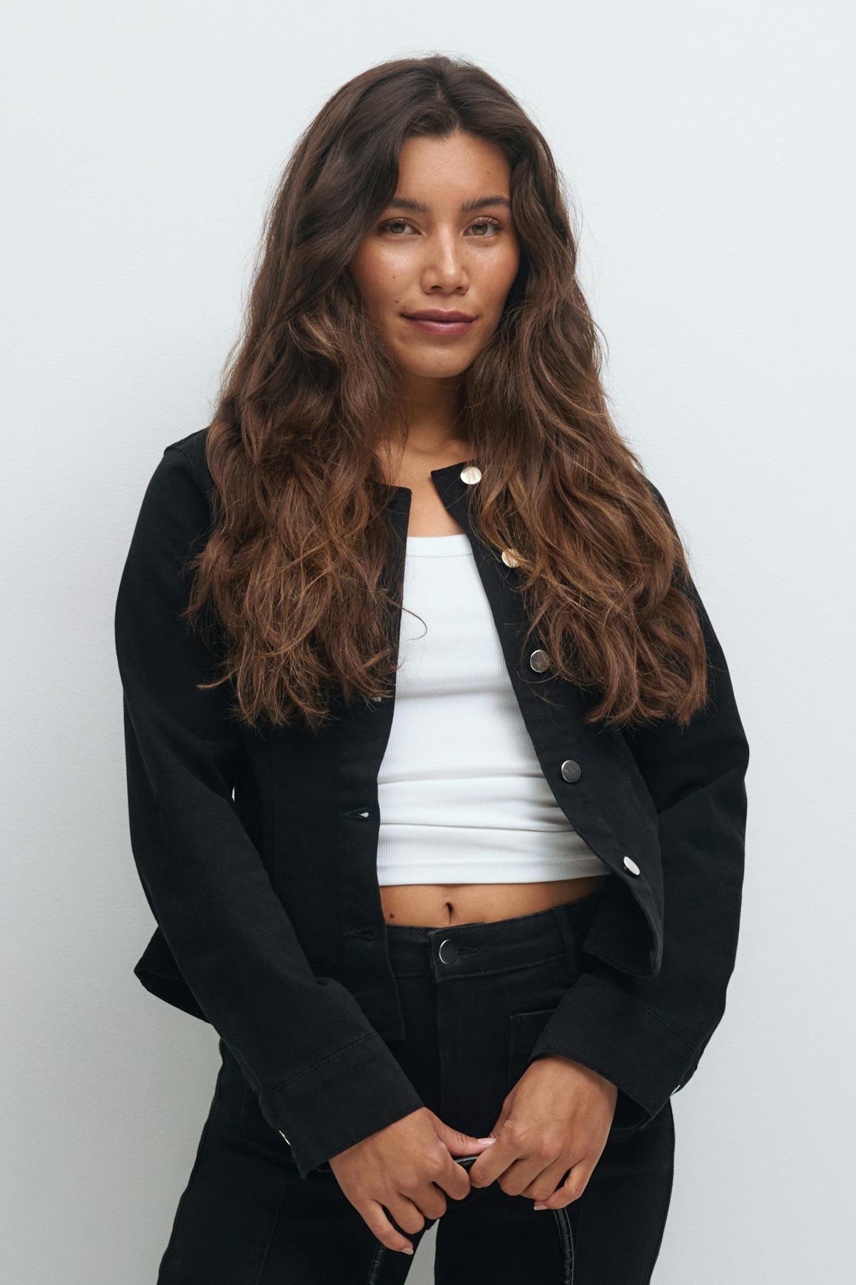 Peplum denim jacket