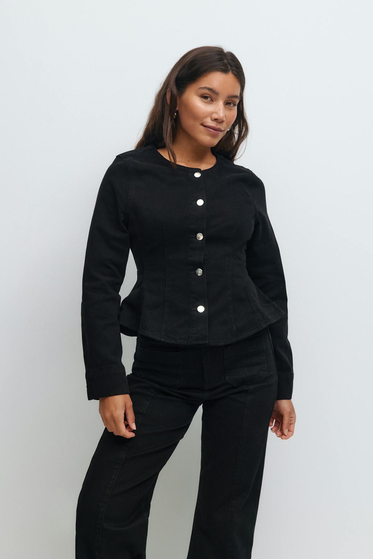 Peplum denim jacket
