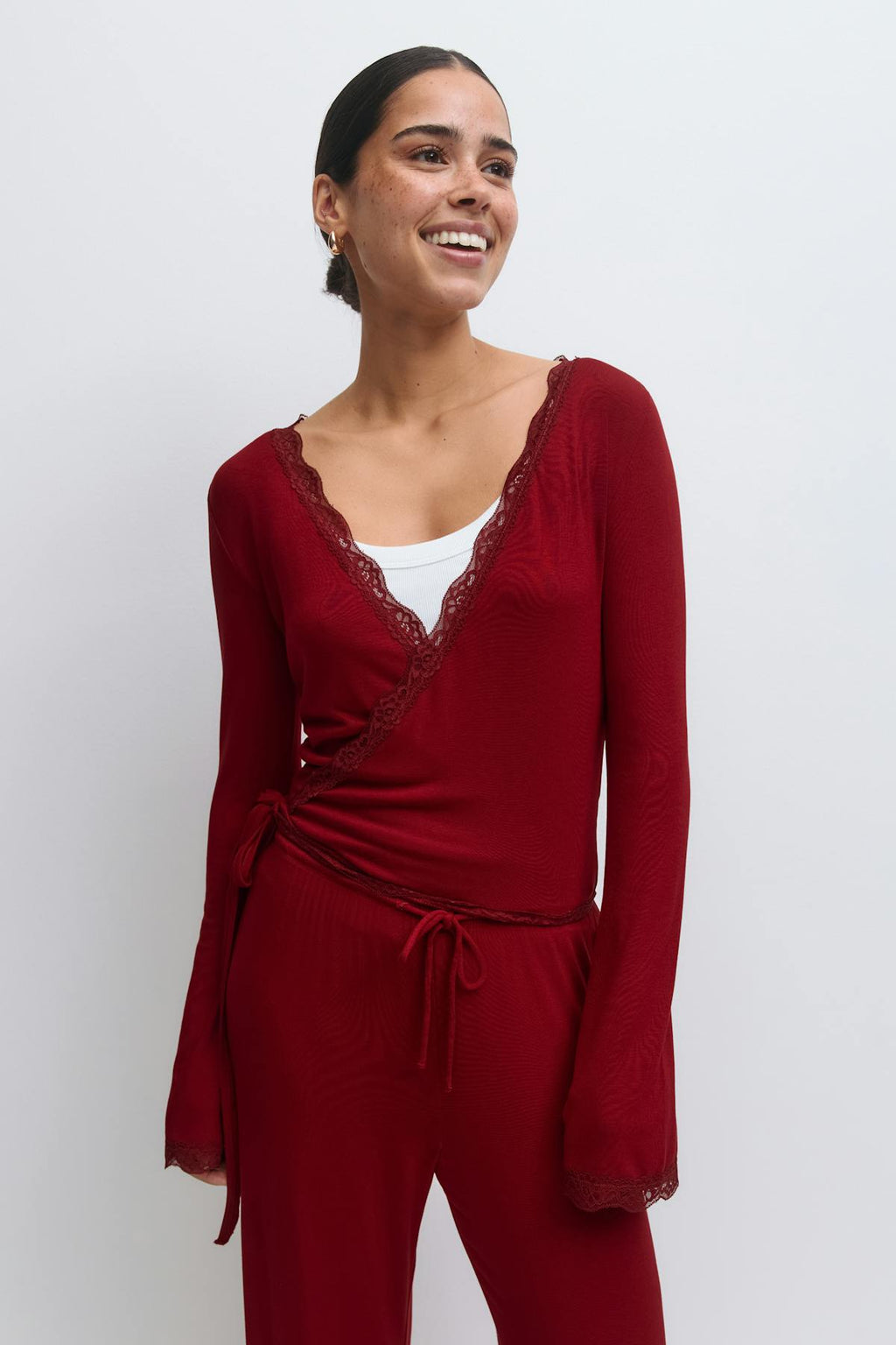 Soft wrap loungewear cardigan