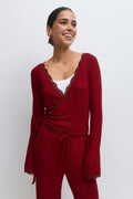 Soft wrap loungewear cardigan