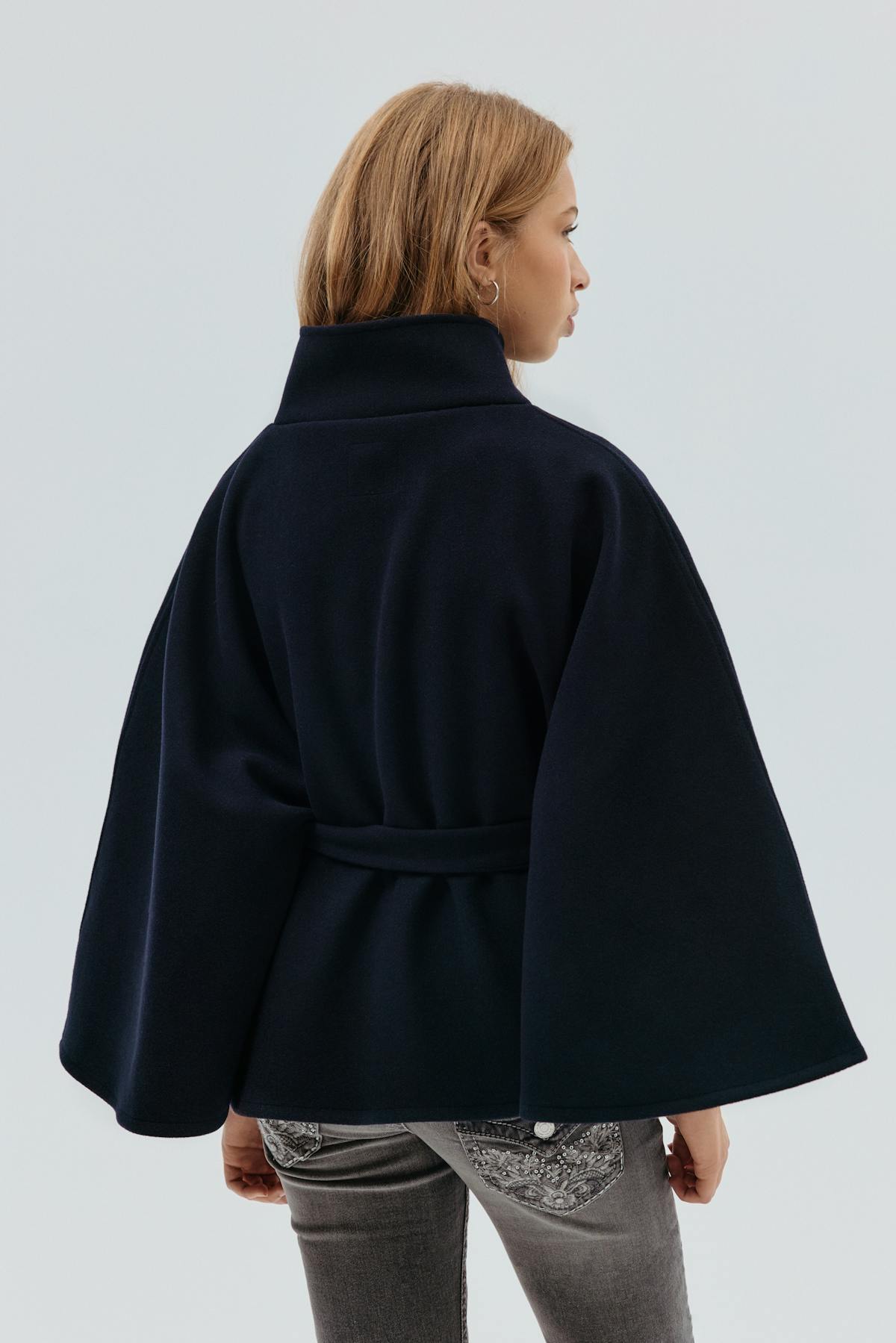 Y belted cape